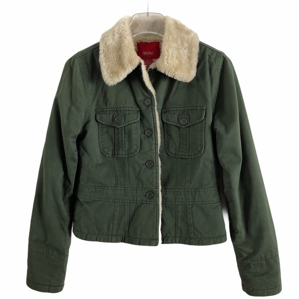 Mossimo Faux Shearling Coat Small Green
